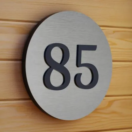 Plaque numéro de maison personnalisée en anthracite : Briçonnet